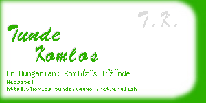 tunde komlos business card